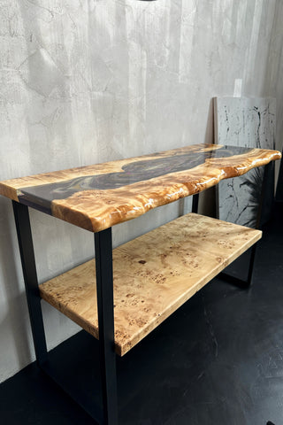 Geode Epoxy River Console Table
