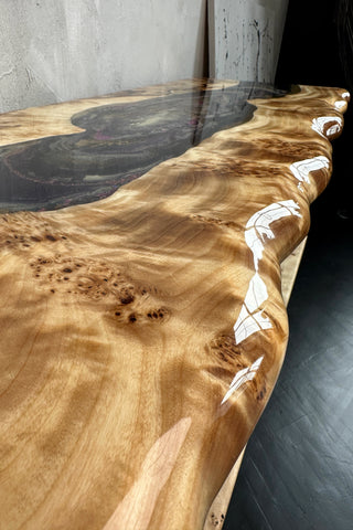 Geode Epoxy River Console Table