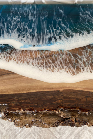 Ocean Wave Epoxy Resin Console Table
