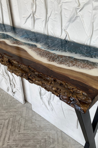 Ocean Wave Epoxy Resin Console Table