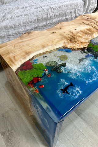 Coffee Table With Ocean Creatures