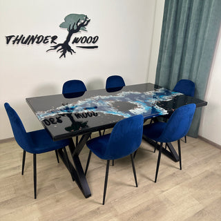 Black Epoxy River Dining Table
