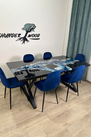 Black Epoxy River Dining Table