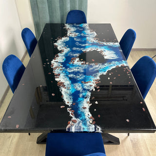 Black Epoxy River Dining Table