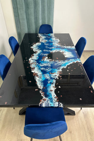 Black Epoxy River Dining Table