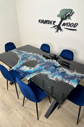 Black Epoxy River Dining Table