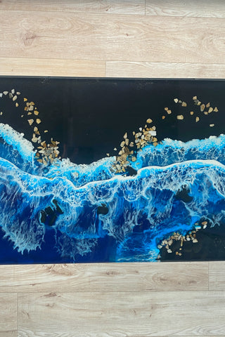 Rechteckiger Couchtisch mit Epoxidharz