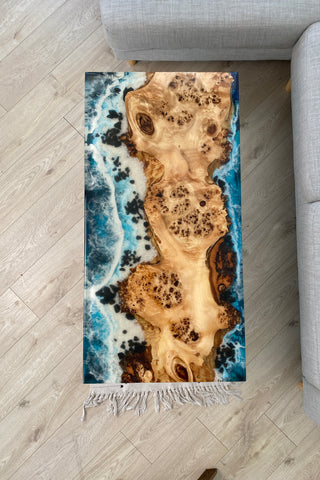 Rectangular Epoxy Resin Coffee Table