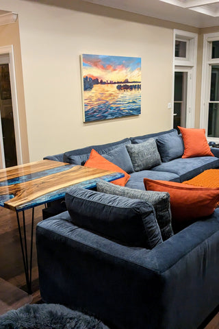 Custom Epoxy Square Table