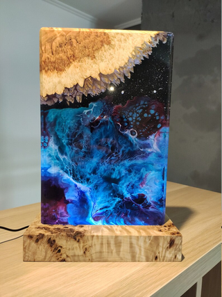 Epoxy wood lamp deals price