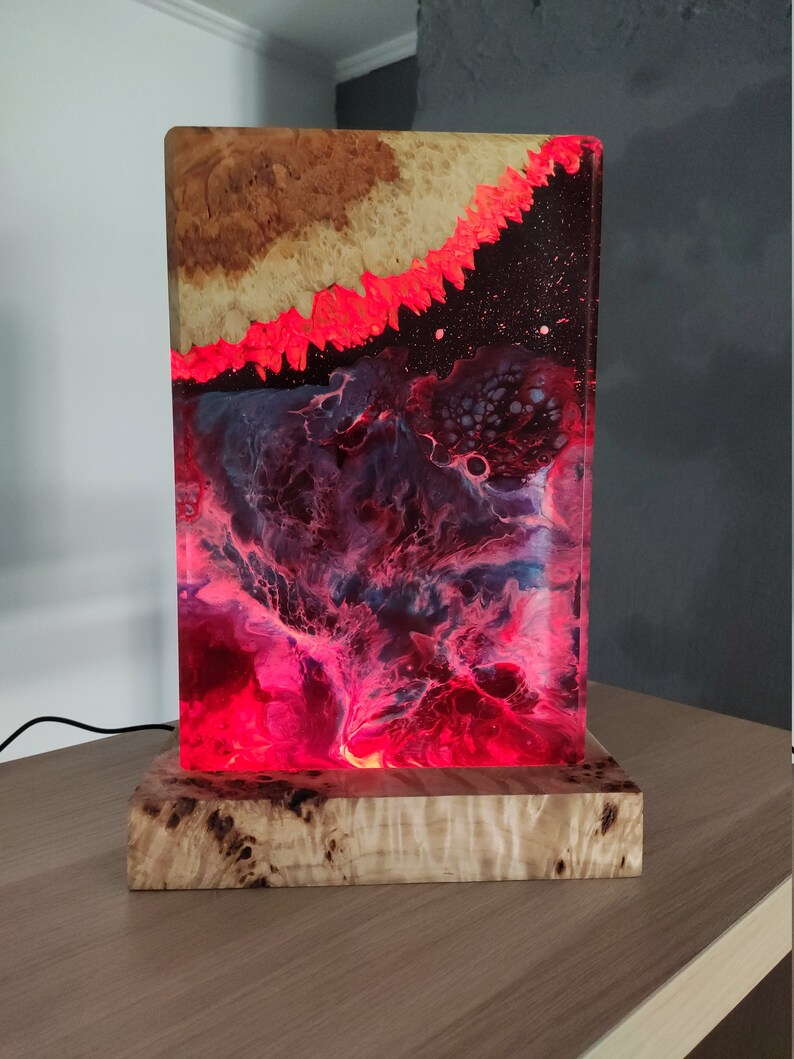 Resin Lamp Epoxy Lamp Wood Lamp Mood Lamp One of a Kind 