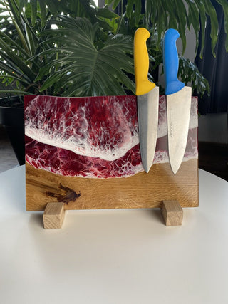 Wood Epoxy Knife Holder with Ocean