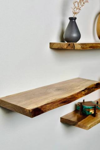 Live Edge Wood Slab Shelf