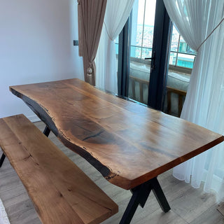 Natural Wood Kitchen Table (Without Bench)
