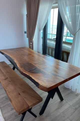 Natural Wood Kitchen Table (Without Bench)