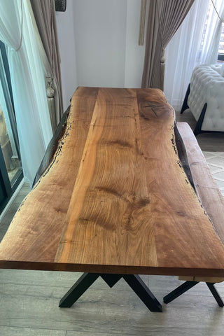 Natural Wood Kitchen Table (Without Bench)