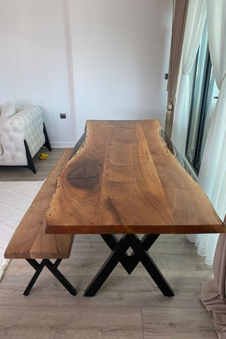 Natural Wood Kitchen Table (Without Bench)