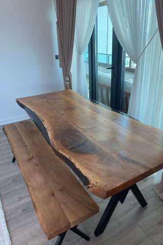 Natural Wood Kitchen Table (Without Bench)