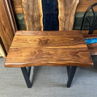 Small Walnut Wood Dining Table for 2