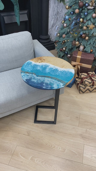 Round Ocean Resin Side Table