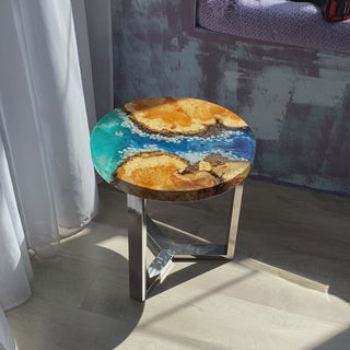Runder Couchtisch aus Epoxidharz