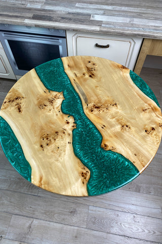 Emerald Resin River Table
