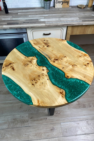 Emerald Resin River Table