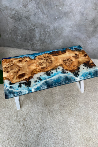 Wooden Dining Table With Epoxy
