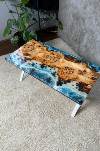 Wooden Dining Table With Epoxy