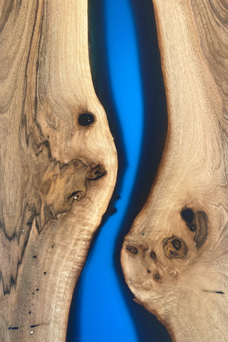 Walnut Console Table Modern with Epoxy Resin
