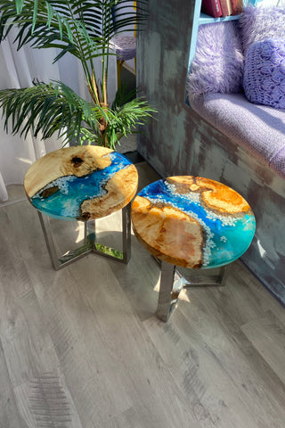 Set of 2 Epoxy Resin Tables