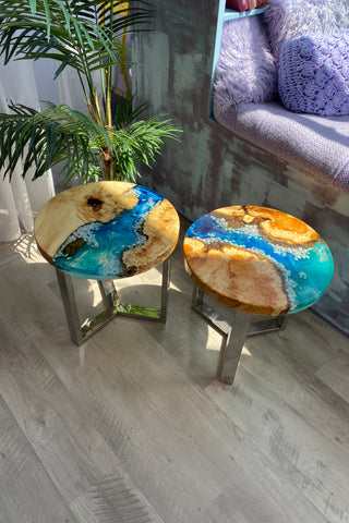 Set of 2 Epoxy Resin Tables