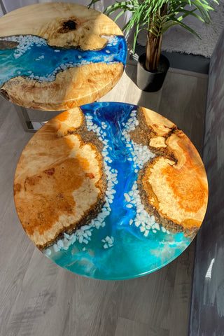 Set of 2 Epoxy Resin Tables
