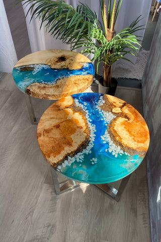Set of 2 Epoxy Resin Tables