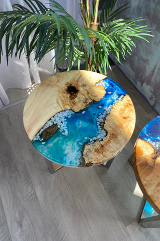 Set of 2 Epoxy Resin Tables