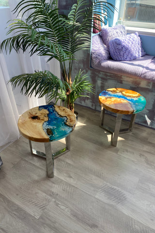 Set of 2 Epoxy Resin Tables
