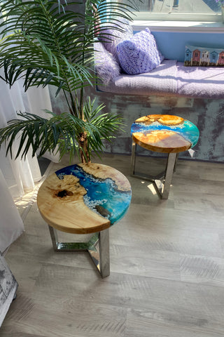 Set of 2 Epoxy Resin Tables