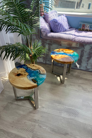 Set of 2 Epoxy Resin Tables