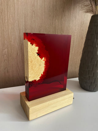 Red Epoxy Resin Lamp