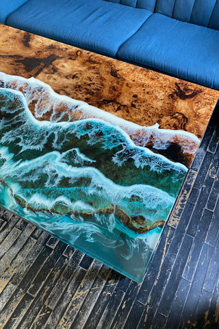 Live Edge Epoxy Ocean Tisch