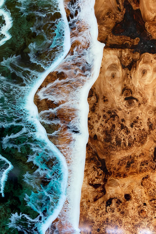 Live Edge Epoxy Ocean Tisch