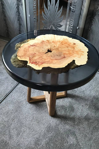 Epoxy Wood Table Black Maple