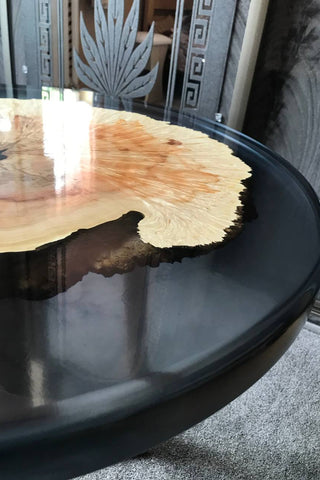 Epoxy Wood Table Black Maple