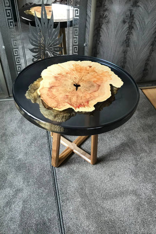 Epoxy Wood Table Black Maple