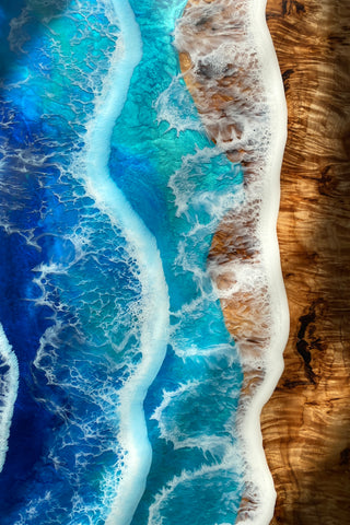 Ocean Epoxy Couchtisch