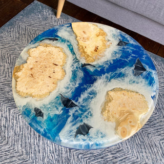 Runder Epoxidharztisch aus Holz