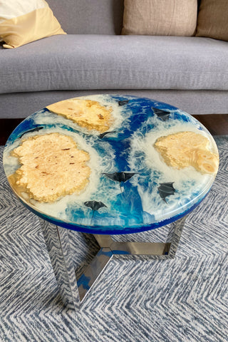 Round Wood Epoxy Table