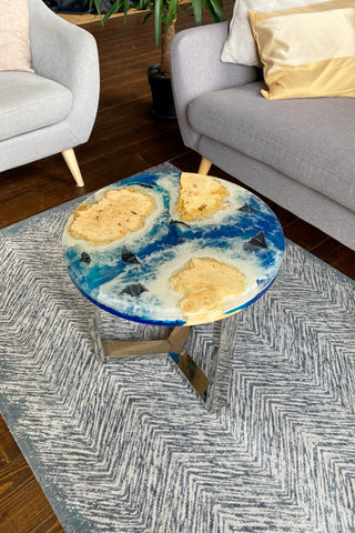 Round Wood Epoxy Table