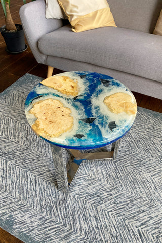 Round Wood Epoxy Table