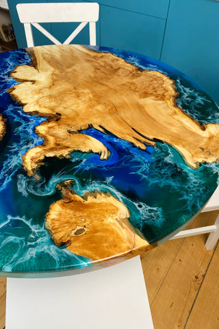 River Resin Wood Dining Table